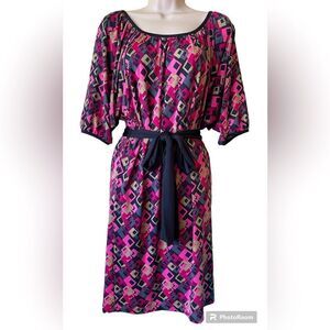 Jonathan Martin dress with a multicolor geometric pattern